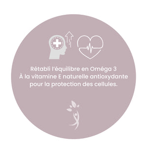 Oméga 3 | Rétabli l’équilibre en Oméga 3 À la vitamine E naturelle antioxydante pour la protection des cellules.