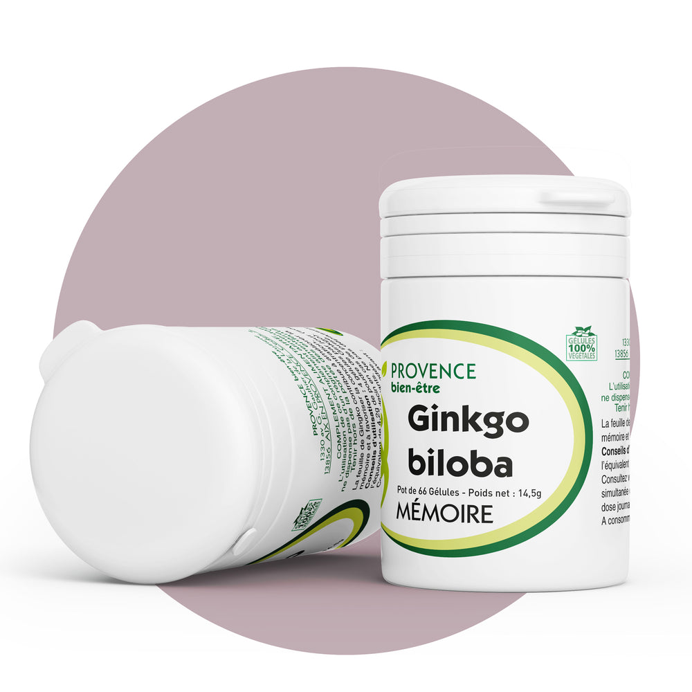 Ginkgo Biloba | Booster intellectuel | 4.2 g d’équivalent de poudre de Ginkgo par jour, Oligoélément Cuivre 100% des besoins quotidiens | Fabriqué en France 🇫🇷