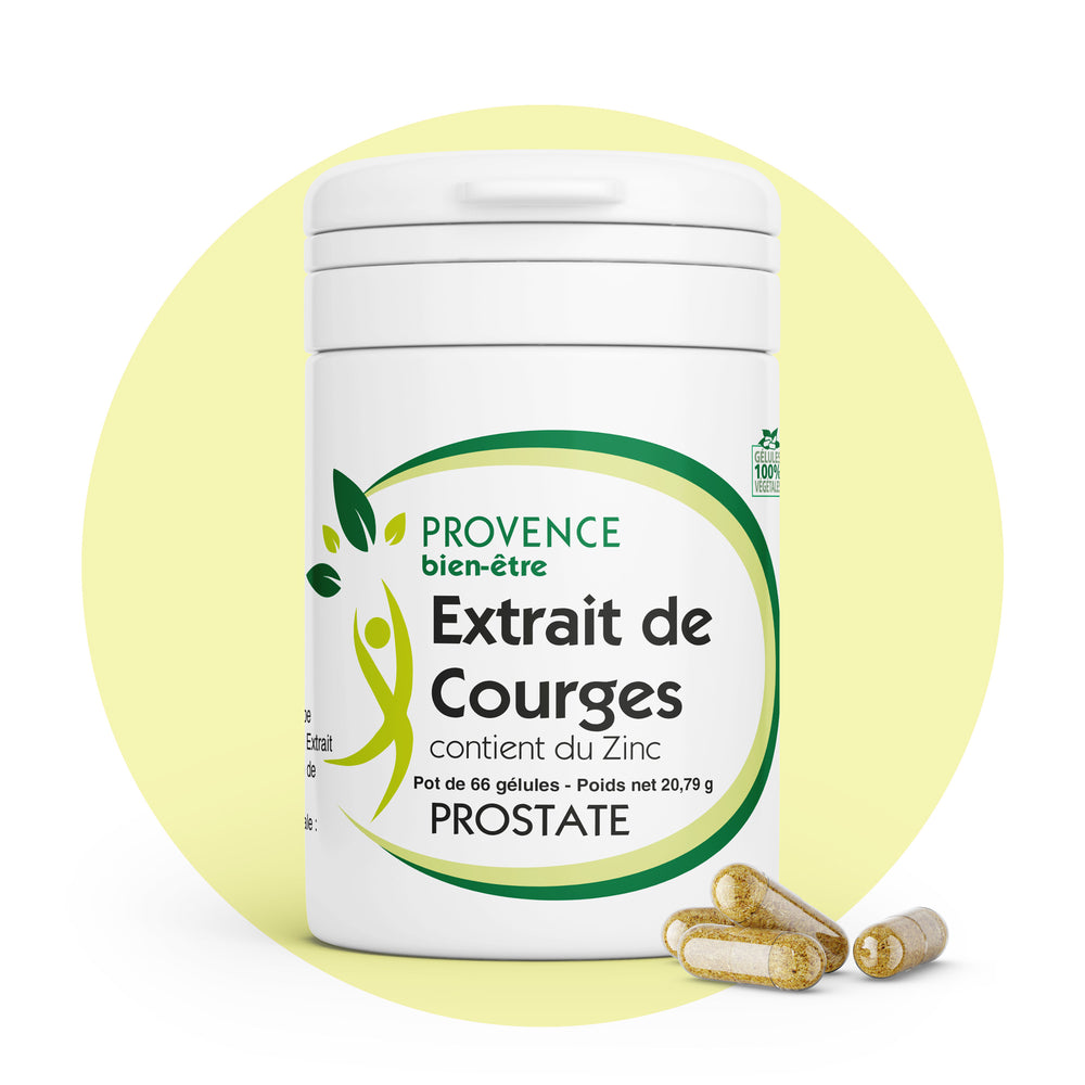 Produits Complexe à l'extrait de courges enrichi au Zinc | Pour la prostate | 4 plantes & 1 oligoélément | Fabriqué en France 🇫🇷