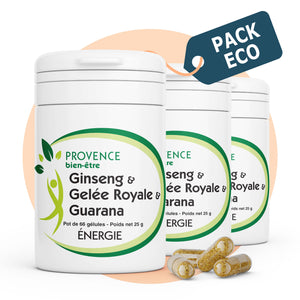 Cure Complète Forme | Booster de vitalité ⚡ | Ginseng, Gelée royale et Guarana 🌱 | 305 mg d’actifs naturels /gélule | Fabriqué en France 🇫🇷